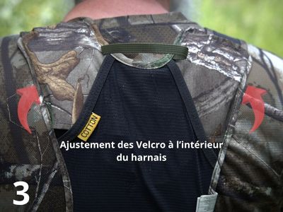 Réglage à l'intérieur du harnais cotton carrier pour affiner les ajustements