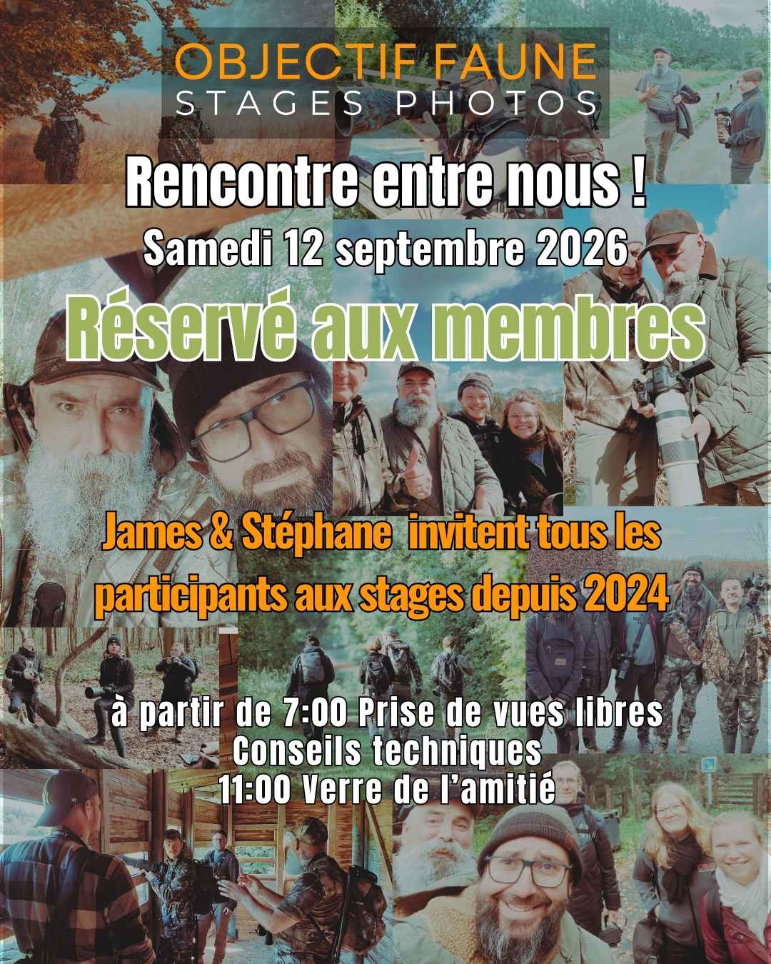 Rencontre du 12 septembre 2026 photographes animaliers