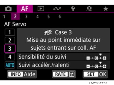 Réglage autofocus canon cas 3